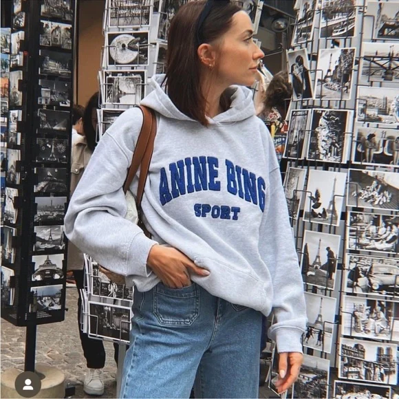 Anine Bing Tyler Hoodie Heather Grey